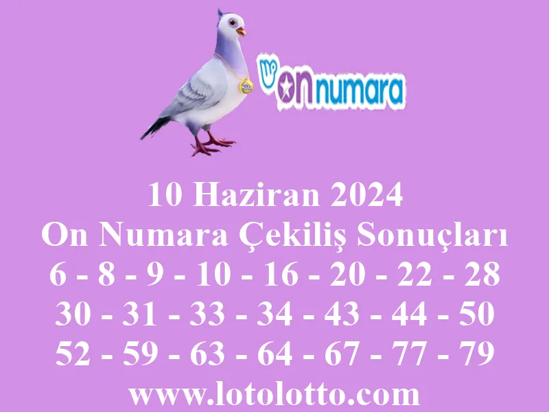 10 Haziran 2024 On Numara Çekiliş Sonuçları