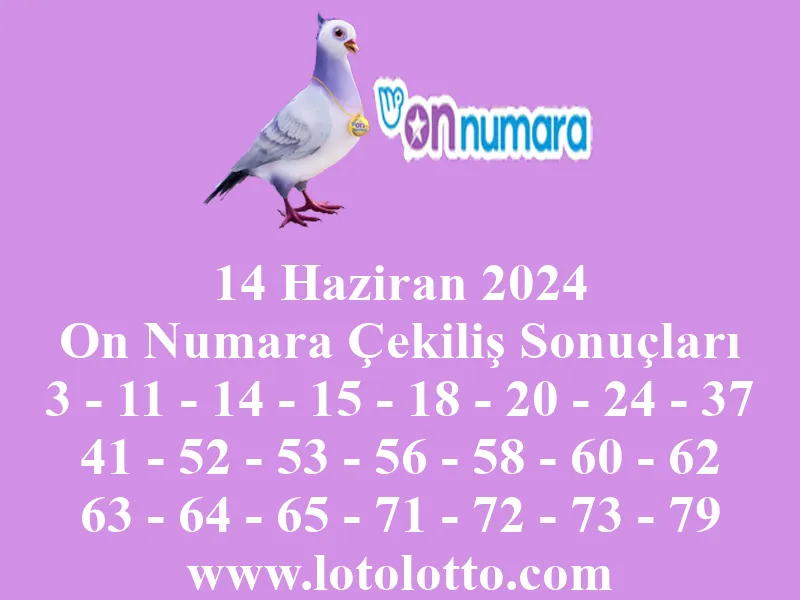 14 Haziran 2024 On Numara Çekiliş Sonuçları