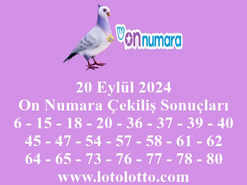 20 Eylül 2024 On Numara Çekiliş Sonuçları