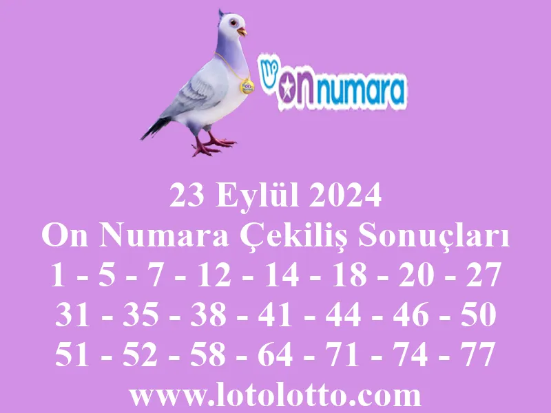 On Numara 23 Eylül 2024 Çekiliş Sonuçları