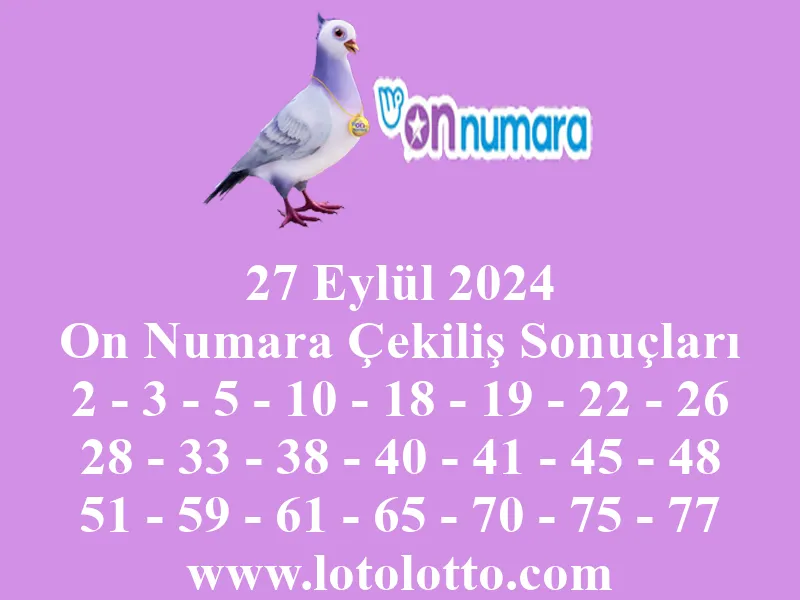 On Numara 27 Eylül 2024 Çekiliş Sonuçları