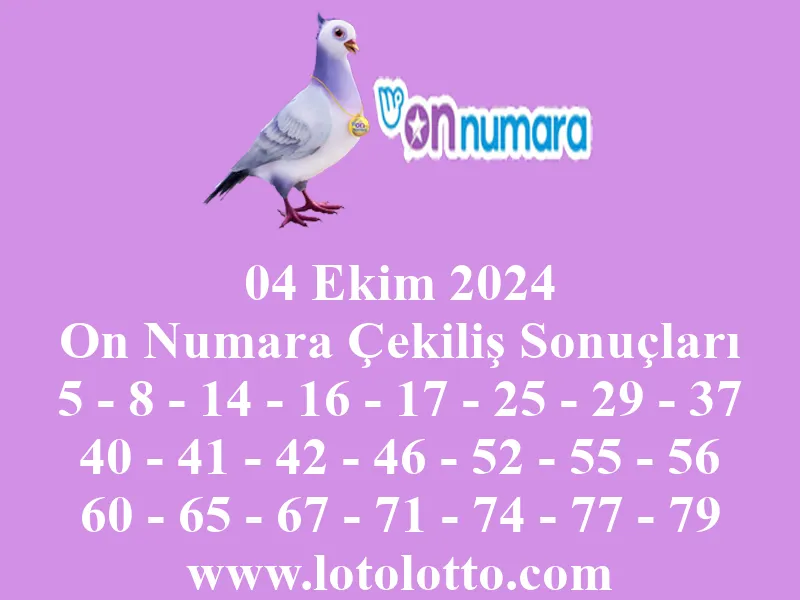 On Numara 04 Ekim 2024 Çekiliş Sonuçları