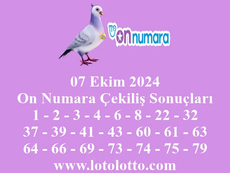 On Numara 07 Ekim 2024 Çekiliş Sonuçları