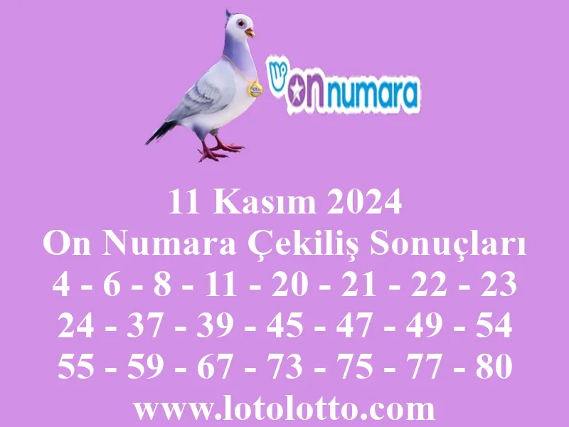 On Numara 11 Kasım 2024 Çekiliş Sonuçları