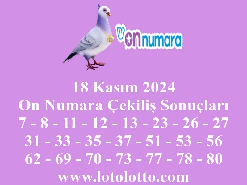 On Numara 18 Kasım 2024 Çekiliş Sonuçları