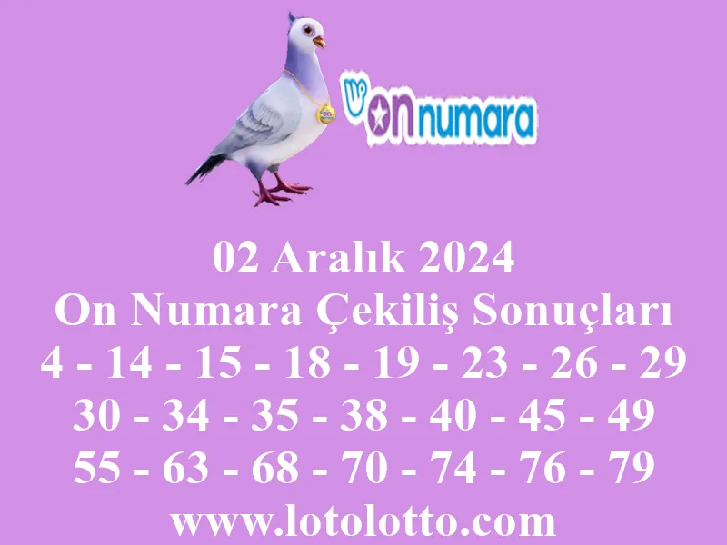 On Numara 02 Aralık 2024 Çekiliş Sonuçları