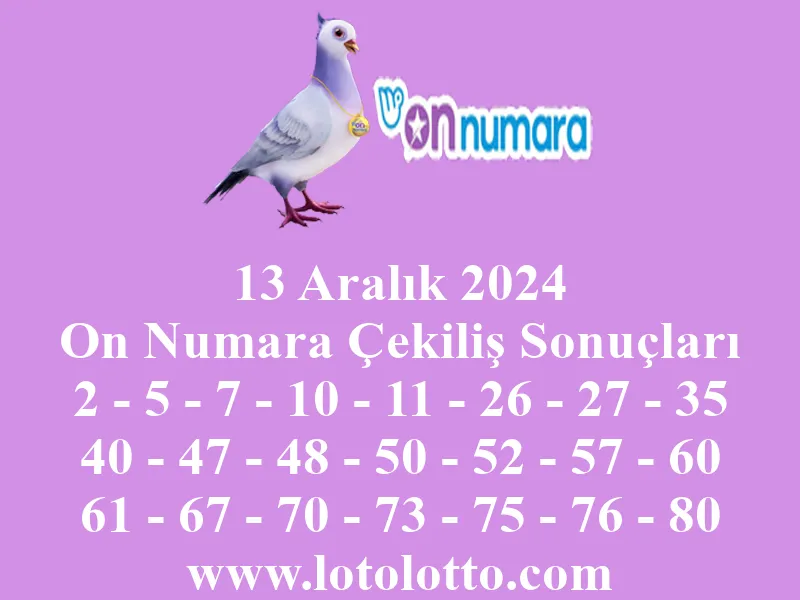 On Numara 13 Aralık 2024 Çekiliş Sonuçları