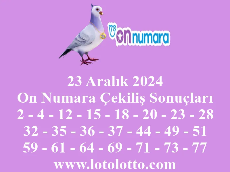 On Numara 23 Aralık 2024 Çekiliş Sonuçları