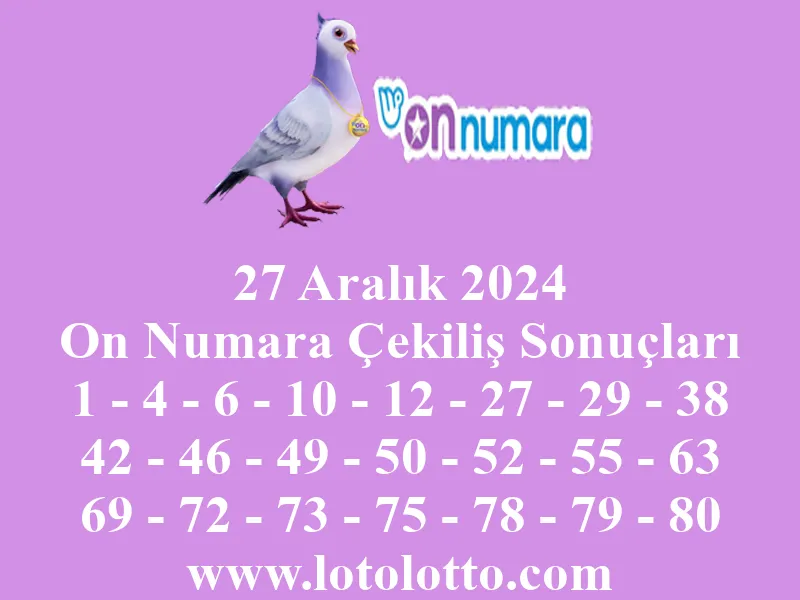 On Numara 27 Aralık 2024 Çekiliş Sonuçları